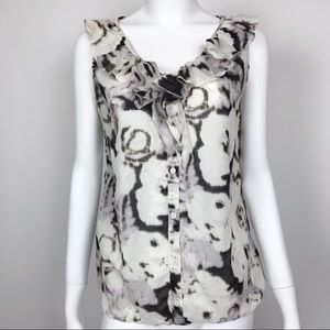 Ann Taylor Loft Ruffle sleeveless blouse